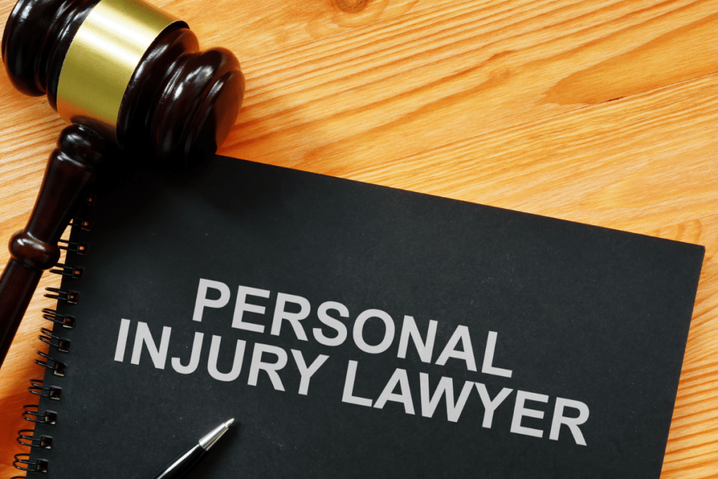 personal injury law book and gavel