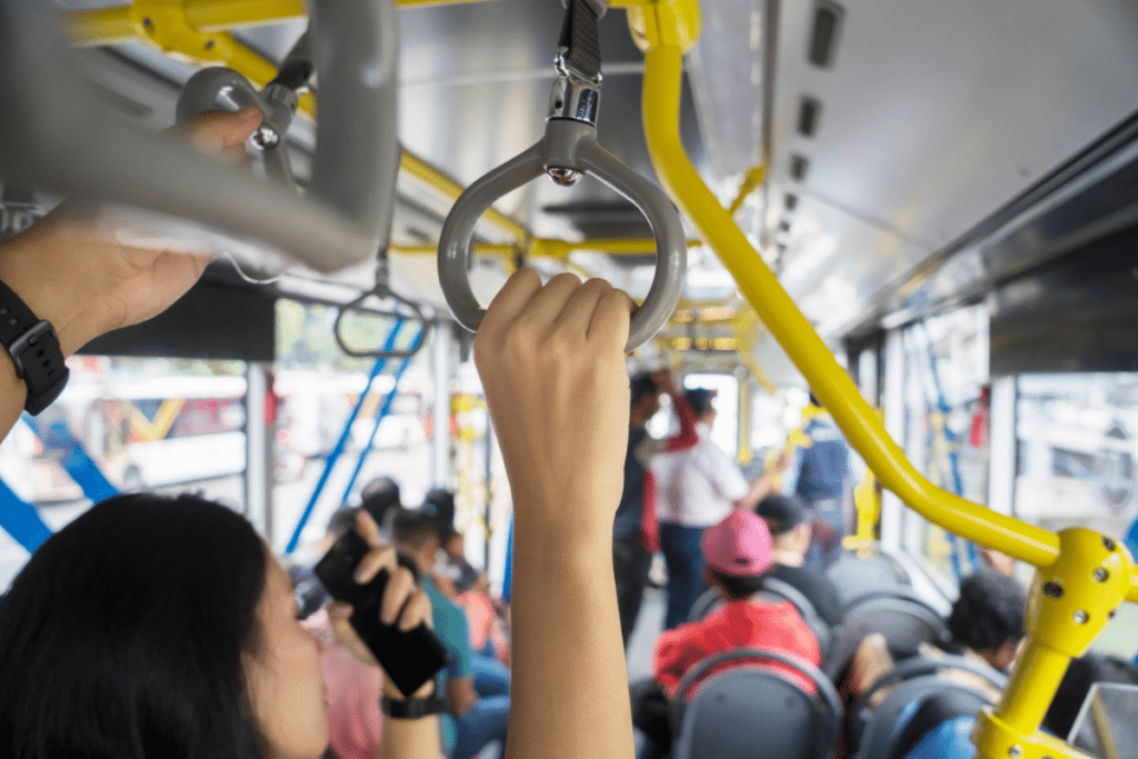 passengers in a public bus