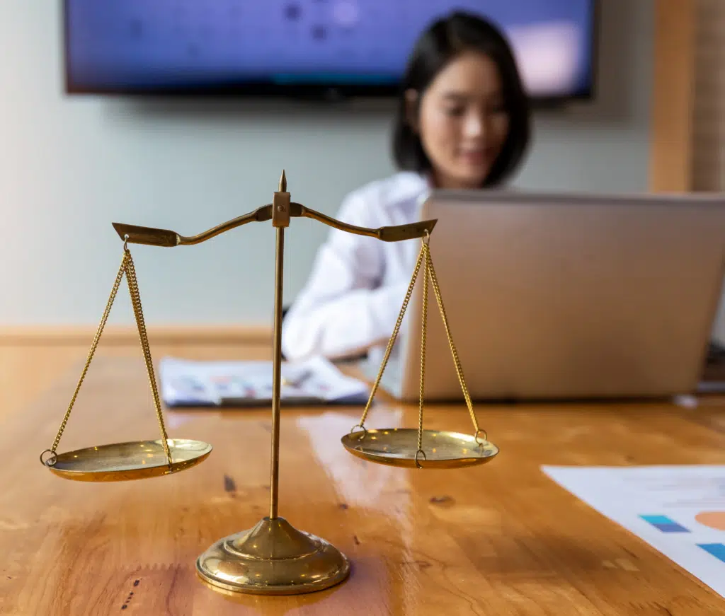 an attorney using her computer